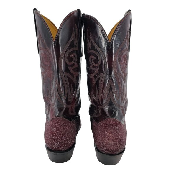 Nocona Stingray Red Mens Size 11.5D Maroon Burgundy Leather Cowboy Western Boots - Picture 6 of 16
